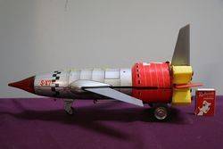 Rare 1960and39s Solar X7 Japan Space Rocket Tin and Plastic Toy 