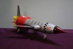 Rare 1960and39s Solar X7 Japan Space Rocket Tin and Plastic Toy 