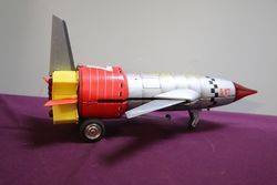 Rare 1960and39s Solar X7 Japan Space Rocket Tin and Plastic Toy 