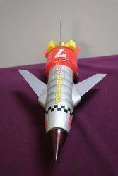 Rare 1960and39s Solar X7 Japan Space Rocket Tin and Plastic Toy 
