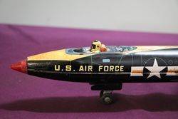 US Air Force BK02VF Tin Bomber Airplane Friction Litho Tin Toy 