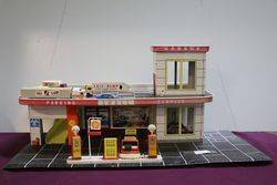 2 Floor Tin Toy Shell  GarageService Station   Has 2 Shell  Petrol Pump  Lift