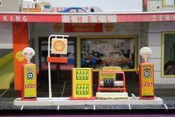 2 Floor Tin Toy Shell  GarageService Station   Has 2 Shell  Petrol Pump  Lift