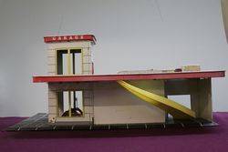 2 Floor Tin Toy Shell  GarageService Station   Has 2 Shell  Petrol Pump  Lift