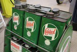 Castrol Motor Oil Forecourt Basket Rack With Enamel Signs To Each End 