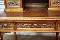 Antique French Carved Walnut Writing Desk 