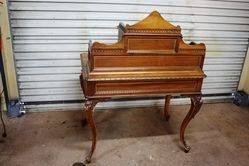 Antique French Carved Walnut Writing Desk 