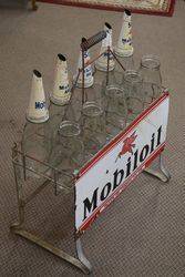 Mobiloil Motor Oil Bottles Rack with 10 Original bottle 