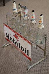 Mobiloil Motor Oil Bottles Rack with 10 Original bottle 