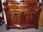 English Flame Mahogany 2 door Secretaire bookcase  C1850 ---ANT 19