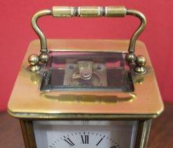 French Brass 8 Day Carriage Clock C1900