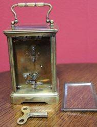 French Brass 8 Day Carriage Clock C1900