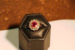 Stunning Antique Pink Sapphire and Diamond Ring 