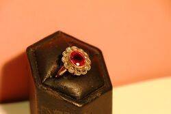 Stunning Antique Pink Sapphire and Diamond Ring 