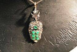 A Lovely Antique Silver Topped Gold Pendant 