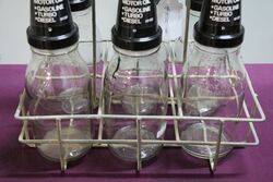 6 Oil Bottle Wire Rack With Esso Superlube Tops 
