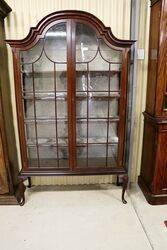 Antique Edwardian Two Door Dome Top Display Cabinet