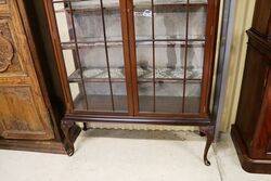 Antique Edwardian Two Door Dome Top Display Cabinet