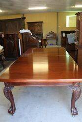 Antique Mahogany 2 Leaf Chippendale Style Extension Table