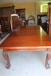 Antique Mahogany 2 Leaf Chippendale Style Extension Table