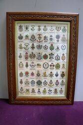  64 Framed Cigarette British Army Regimental Silks