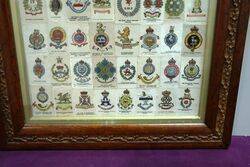  64 Framed Cigarette British Army Regimental Silks