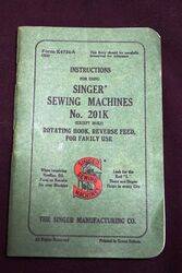 Singer Sewing Machines Instructions Booklet No 201K