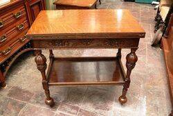 A Quality Early C20th Oak Tea Trolley  Card Table