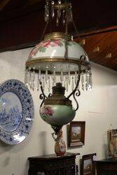 Antique Millers Glass Hanging Lamp 