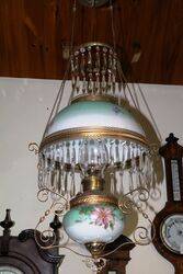 Antique Millers Glass Hanging Lamp 