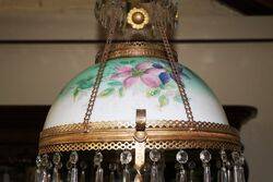 Antique Millers Glass Hanging Lamp 