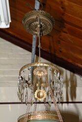 Antique Millers Glass Hanging Lamp 