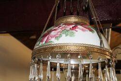 Antique Millers Glass Hanging Lamp with Original Shade