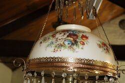 Antique Millers Glass Hanging Lamp with Original Shade