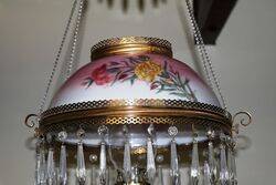 Antique Millers Glass Hanging Lamp with Original Shade