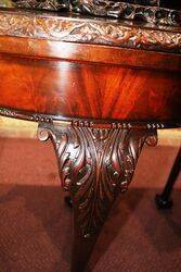 Stunning Antique Feathered Mahogany Half Round Card table 