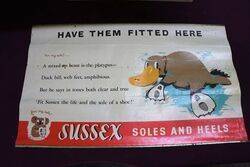 1950s Sussex Soles + Heels Advertising Poster