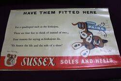 1950s Sussex Soles + Heels Advertising Poster