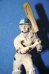 Vintage Cricket Cold Painted Bronze Batsman 