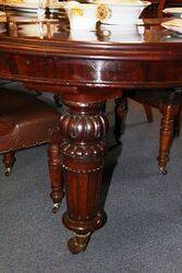 Antique Round Mahogany 5 Leaf  Extention Table