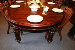 Antique Round Mahogany 5 Leaf  Extention Table