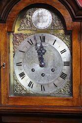 Early C20th English Walnut Grandmother Clock 