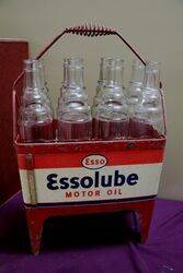 Essolube Motor Oil 8 Bottle  Embossed  Forecourt Crate