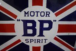 A BP Motor Spirit Union Jack Double Sided Enamel Sign 