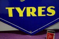 A Goodyear Tyres Lozenge Shaped Double Sided Enamel Sign