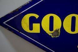 A Goodyear Tyres Lozenge Shaped Double Sided Enamel Sign