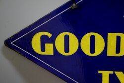 A Goodyear Tyres Lozenge Shaped Double Sided Enamel Sign