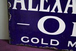 Early and Rare Antique Alexandra Oil Double Sided Enamel Sign 