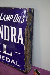 Early + Rare Antique Alexandra Oil Double Sided Enamel Sign 