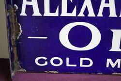 Early and Rare Antique Alexandra Oil Double Sided Enamel Sign 